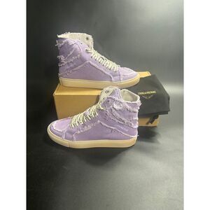 Zadig & Voltaire NIB High Flash Canvas Sneakers‎ Boomerang/Purple FR39/US8 398